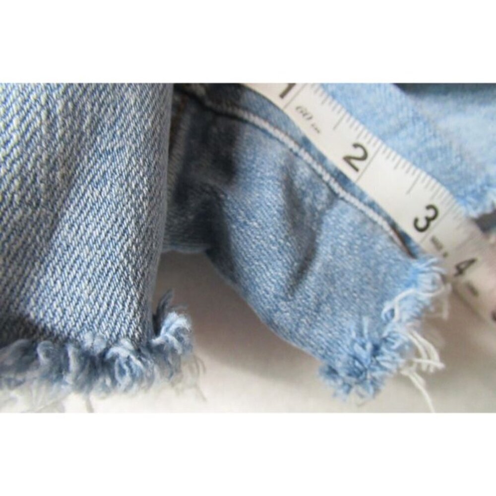 Madewell Shorts Woman's 26 Blue Light Wash Relaxed High Rise Denim Fringe Shorts - Picture 4 of 6
